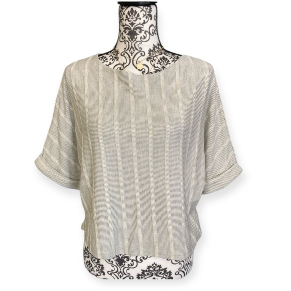 Caution To The Wind | Women’s Striped Dolman Sleeve Crop Top - Picture 1 of 5